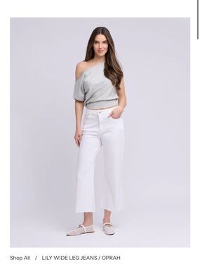 Oprah Lily White Wide-Leg Jeans
